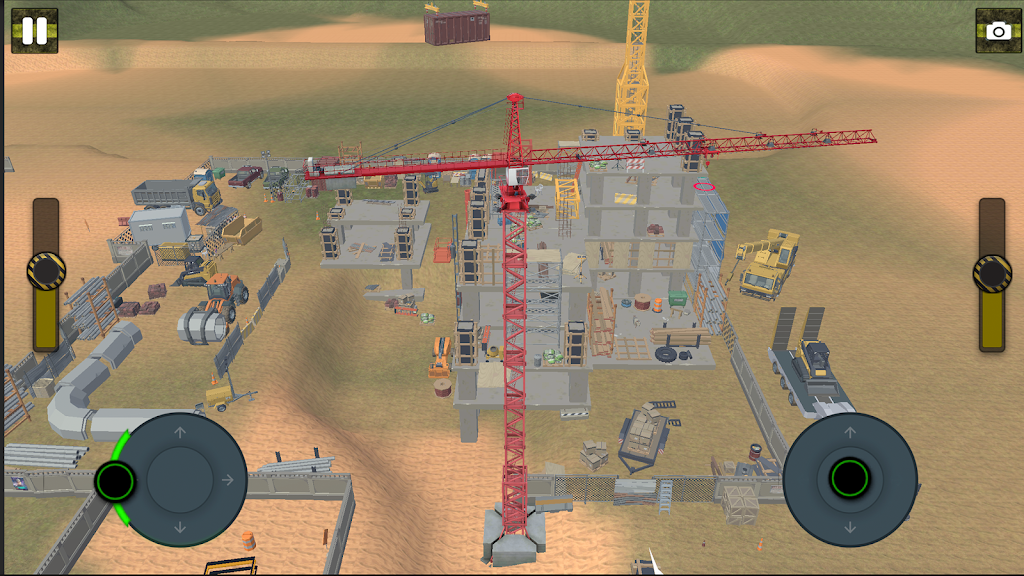 Screenshot 2 do jogo Construction Tower Crane Sim com vista da cabine